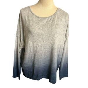 Lucky Brand Knit Lightweight Sweater Tie Dye Drop Shoulder Gray Stretch Sz L